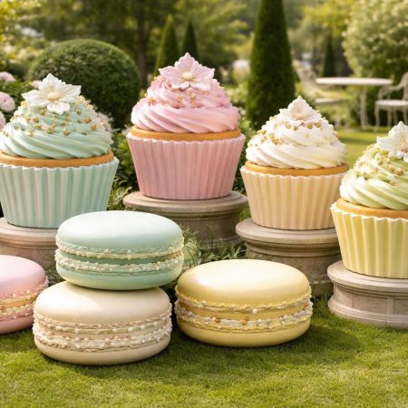 Cupcake & Macaron Garden Display Set
