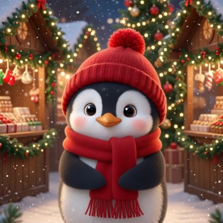 Decoração de Natal com Pinguim