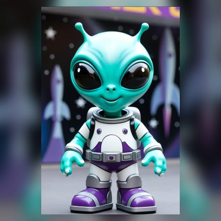 Estátua de alienígena explorador espacial