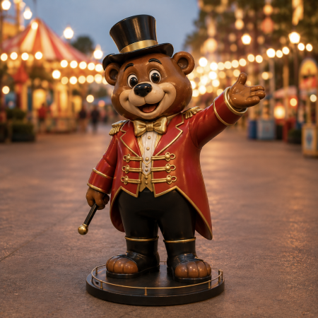 Circus Ringmaster Bear Statue