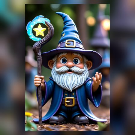 Wizard Statue with Star Staff